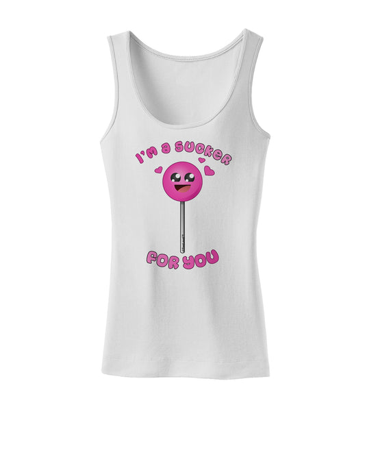 Sucker For You Womens Petite Tank Top-TooLoud-White-X-Small-Davson Sales