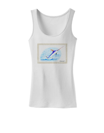 Swordfish Watercolor Womens Tank Top-Womens Tank Tops-TooLoud-White-X-Small-Davson Sales