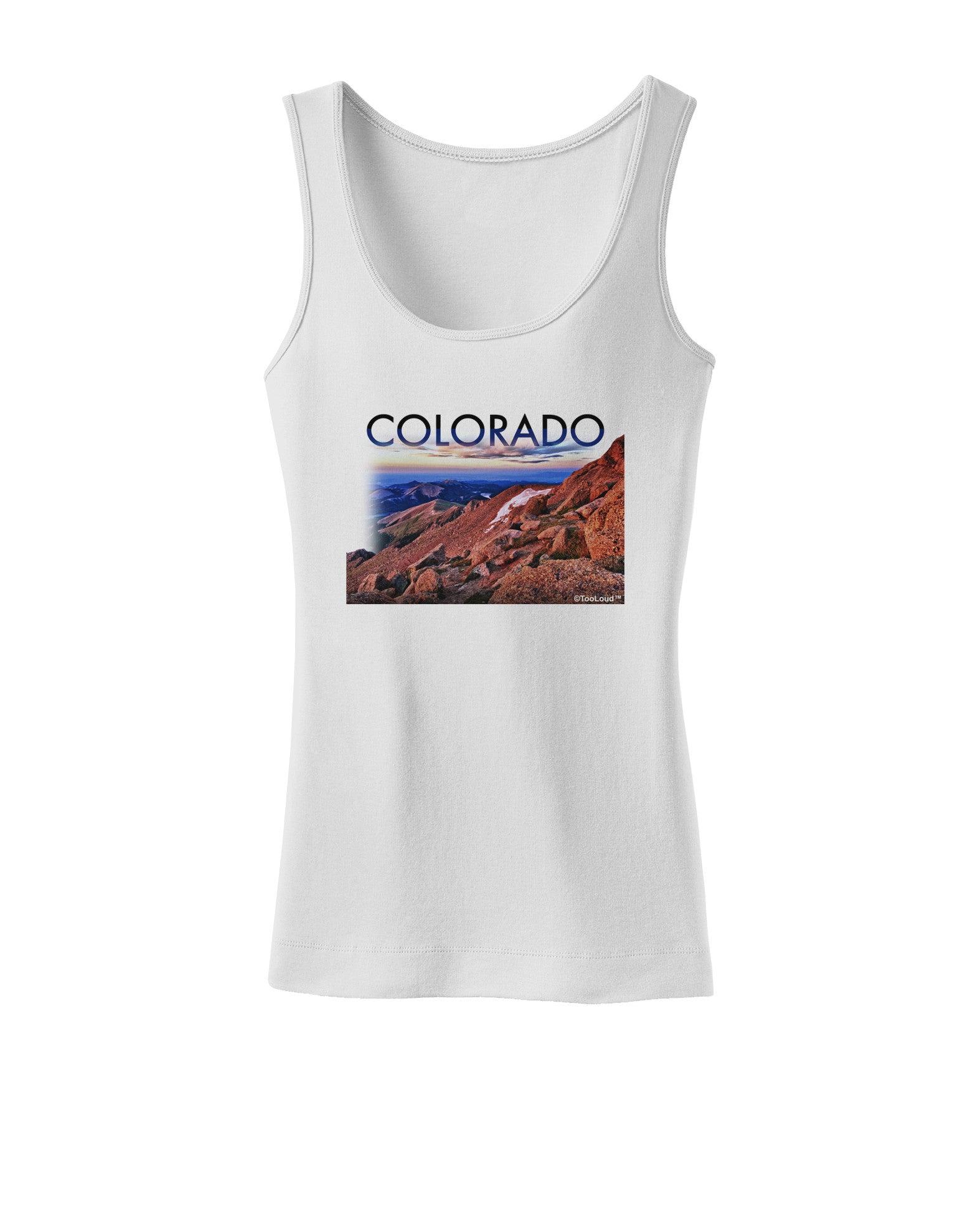 Colorado Mtn Sunset Cutout Womens Tank Top-Womens Tank Tops-TooLoud-White-X-Small-Davson Sales