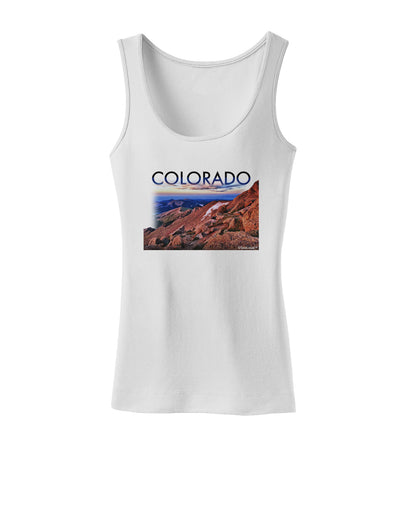 Colorado Mtn Sunset Cutout Womens Tank Top-Womens Tank Tops-TooLoud-White-X-Small-Davson Sales