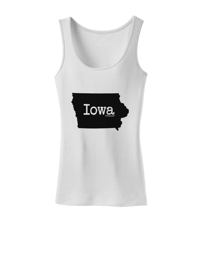 Iowa - United States Shape Womens Tank Top by TooLoud-Womens Tank Tops-TooLoud-White-X-Small-Davson Sales