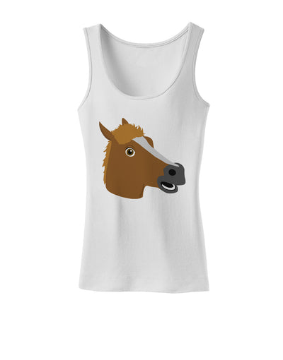 Silly Cartoon Horse Head Womens Tank Top-Womens Tank Tops-TooLoud-White-X-Small-Davson Sales