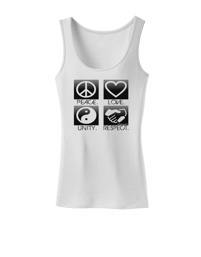 PLUR Squares BnW Womens Tank Top-Womens Tank Tops-TooLoud-White-X-Small-Davson Sales