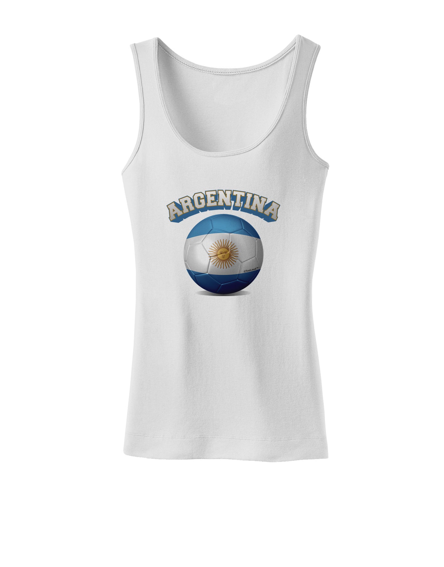 Soccer Ball Flag - Argentina Womens Petite Tank Top-TooLoud-White-X-Small-Davson Sales