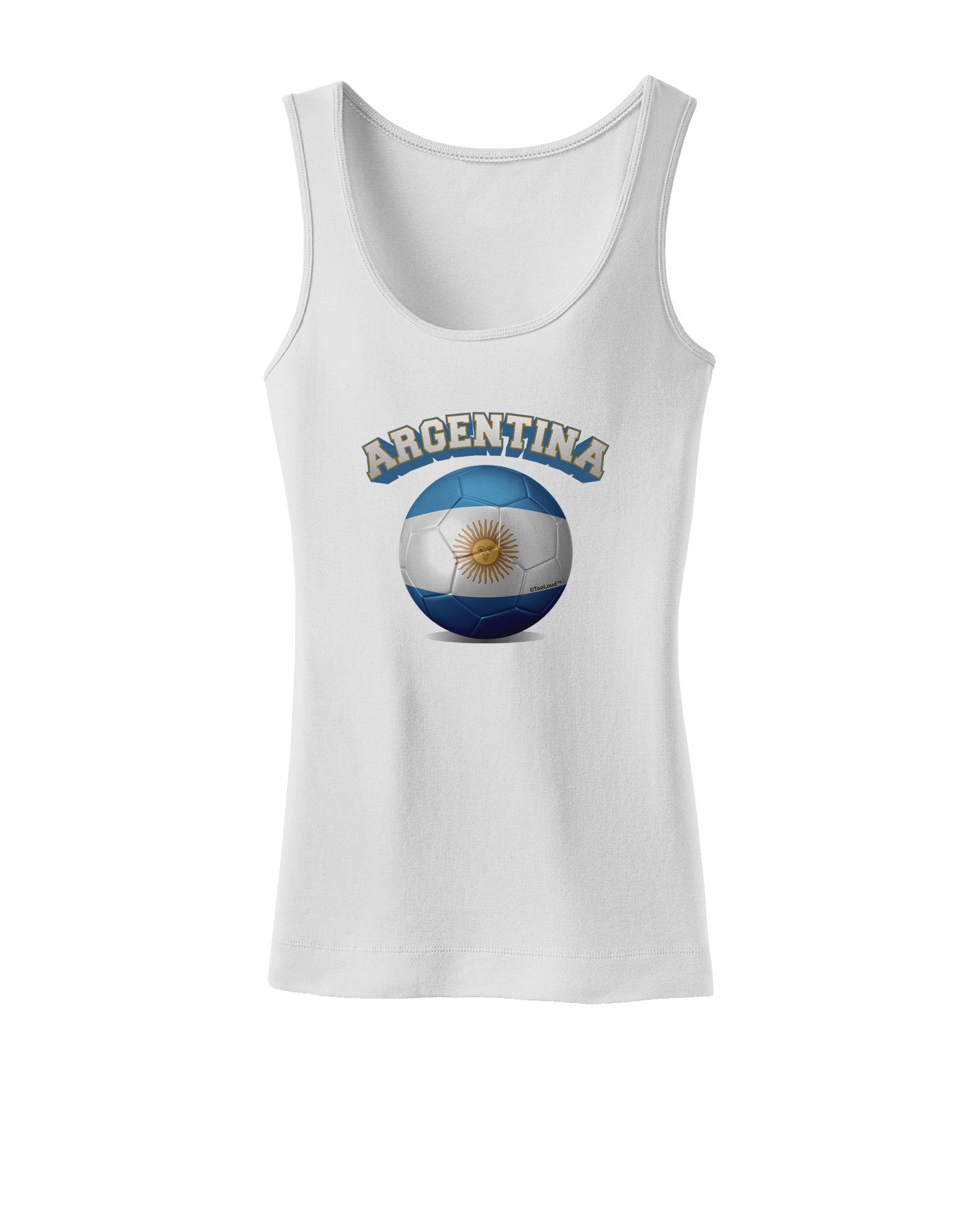 Soccer Ball Flag - Argentina Womens Petite Tank Top-TooLoud-White-X-Small-Davson Sales