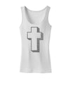 Simple Cross Design Glitter - Silver Womens Tank Top by TooLoud-Womens Tank Tops-TooLoud-White-X-Small-Davson Sales