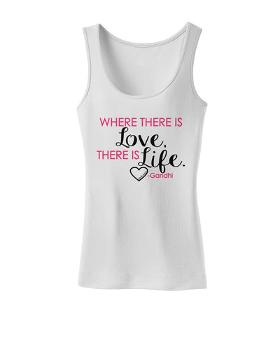 Where There Is Love Gandhi Womens Petite Tank Top-TooLoud-White-X-Small-Davson Sales