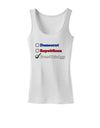 Free Thinker Checklist Womens Petite Tank Top-TooLoud-White-X-Small-Davson Sales