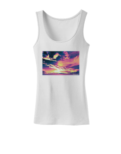 Blue Mesa Reservoir Surreal Womens Petite Tank Top-TooLoud-White-X-Small-Davson Sales