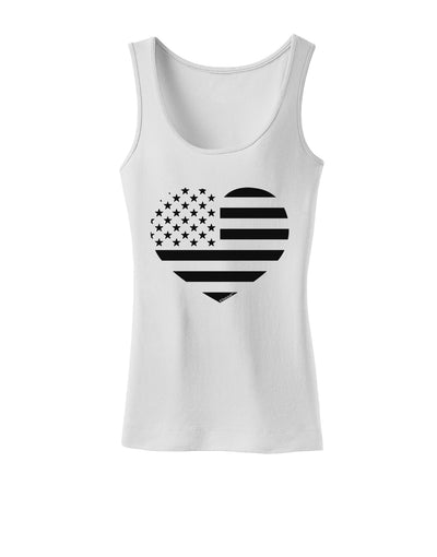 American Flag Heart Design - Stamp Style Womens Tank Top by TooLoud-Womens Tank Tops-TooLoud-White-X-Small-Davson Sales