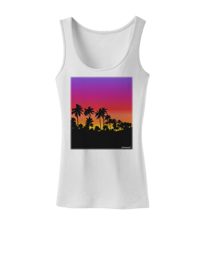 Palm Trees and Sunset Design Womens Tank Top by TooLoud-Womens Tank Tops-TooLoud-White-X-Small-Davson Sales