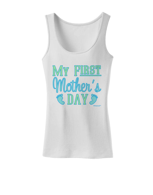 My First Mother's Day - Baby Feet - Blue Womens Tank Top by TooLoud-Womens Tank Tops-TooLoud-White-X-Small-Davson Sales