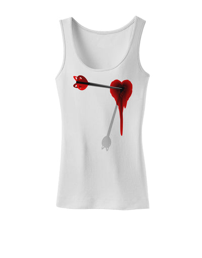 Cupid's Arrow Heart Shot Wound Womens Tank Top-Womens Tank Tops-TooLoud-White-X-Small-Davson Sales