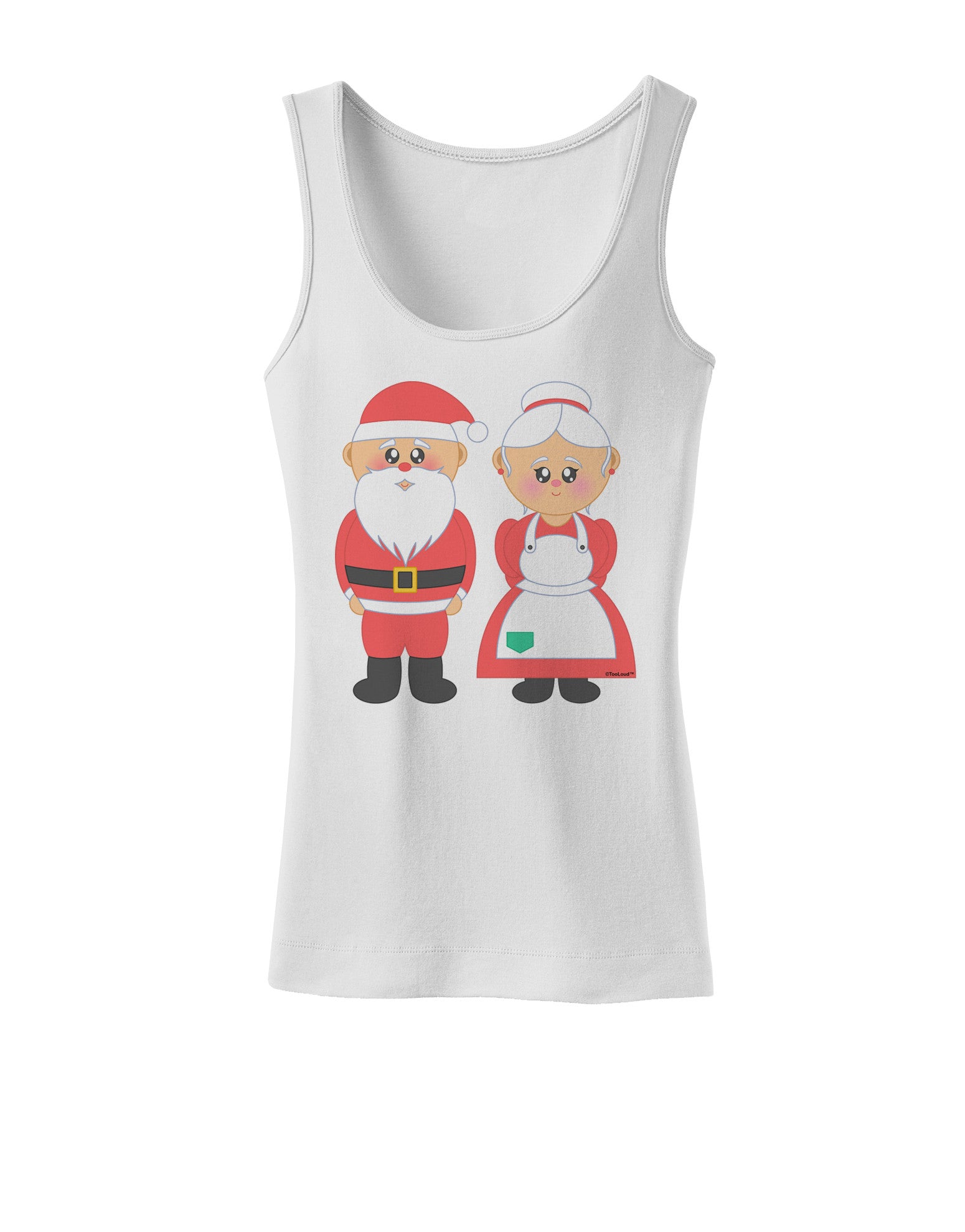 Cute Mr and Mrs Santa Claus Couple Christmas Womens Tank Top-Womens Tank Tops-TooLoud-White-X-Small-Davson Sales
