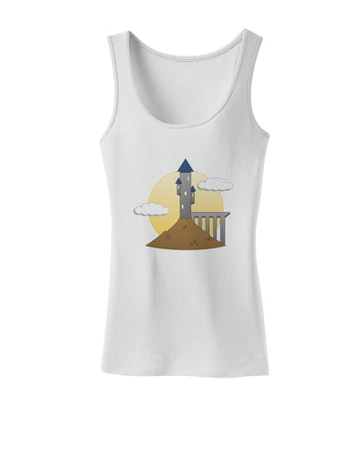 Moonlit Wizard Tower - Halloween Womens Tank Top-Womens Tank Tops-TooLoud-White-X-Small-Davson Sales