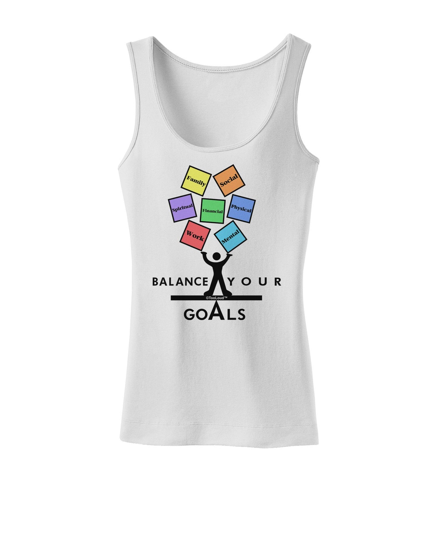 Balance Your Goals Womens Petite Tank Top-TooLoud-White-XXXX-Large-Davson Sales