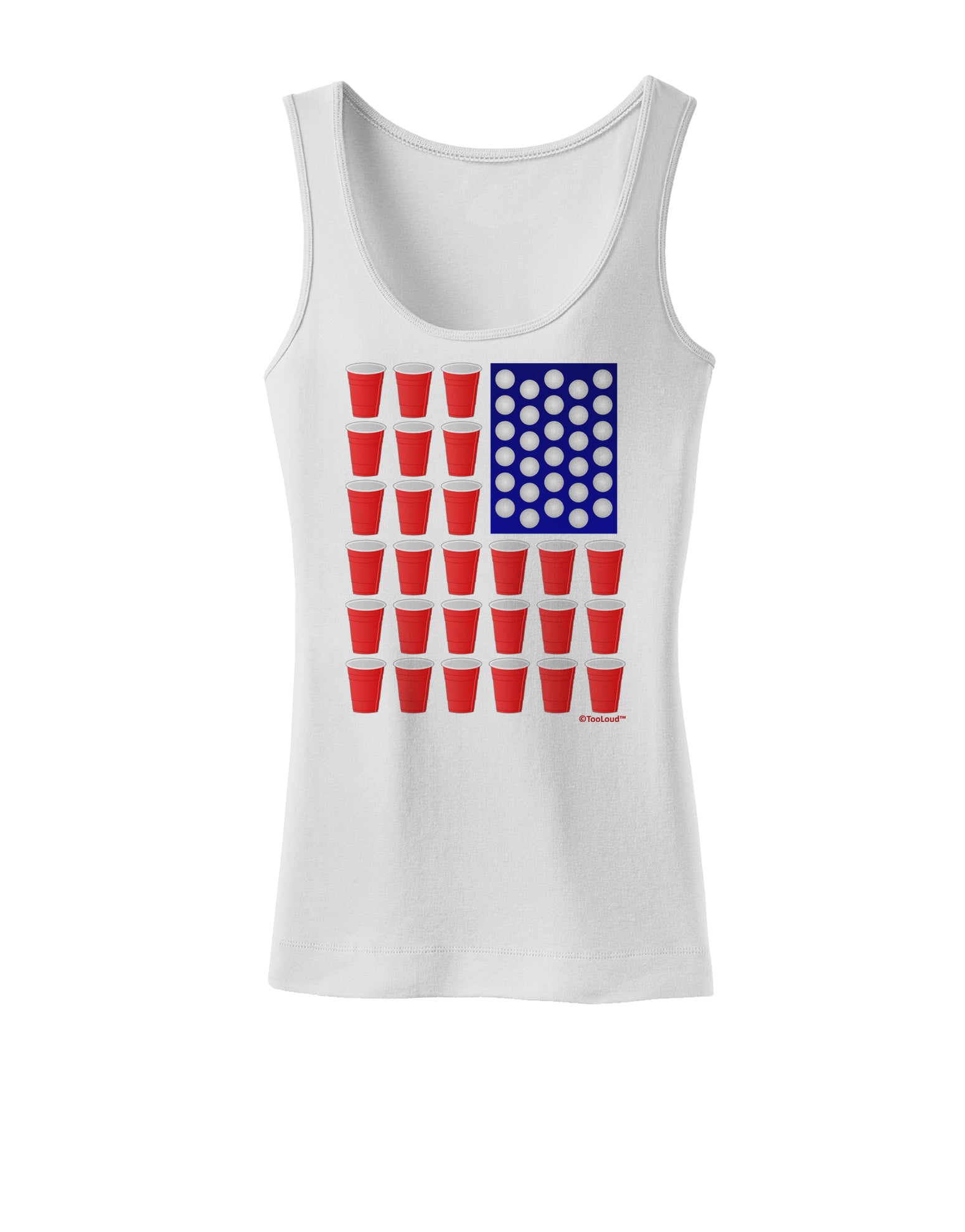 Beer Pong Flag Womens Tank Top-Womens Tank Tops-TooLoud-White-X-Small-Davson Sales
