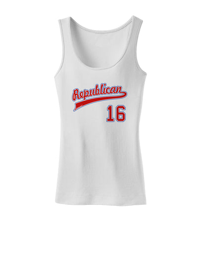 Republican Jersey 16 Womens Petite Tank Top-TooLoud-White-X-Small-Davson Sales