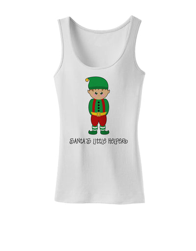 Santa's Little Helper Christmas Elf Boy Womens Tank Top-Womens Tank Tops-TooLoud-White-X-Small-Davson Sales