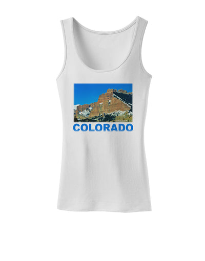 Colorado Snowy Mountains Text Womens Tank Top-Womens Tank Tops-TooLoud-White-X-Small-Davson Sales