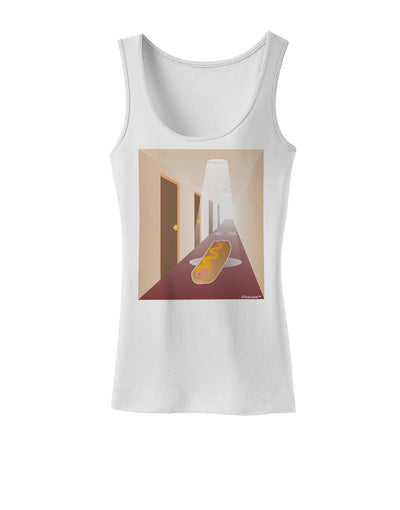 Hotdog in a Hallway Womens Petite Tank Top-TooLoud-White-X-Small-Davson Sales