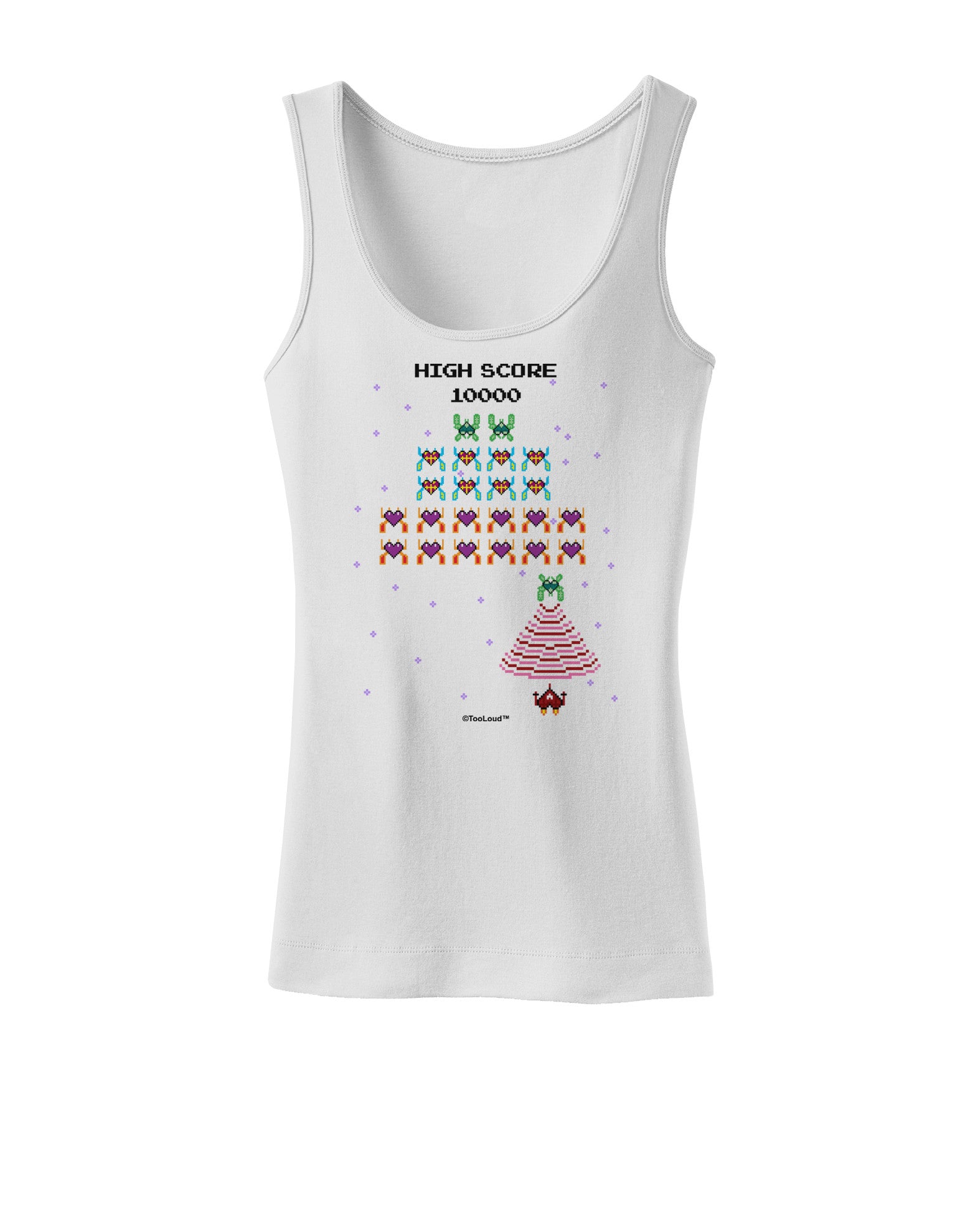 Retro Heart Fighter Womens Petite Tank Top-TooLoud-White-X-Small-Davson Sales