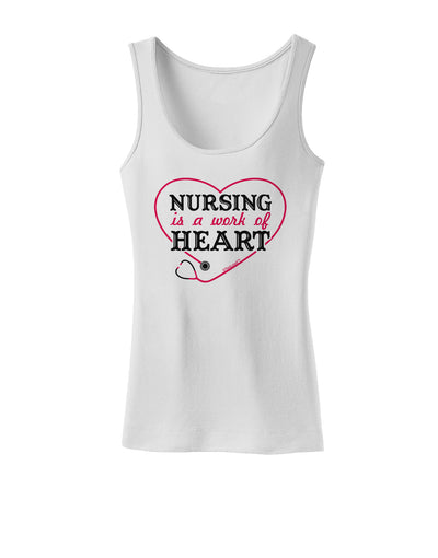 Nursing Is A Work Of Heart Womens Petite Tank Top-TooLoud-White-X-Small-Davson Sales