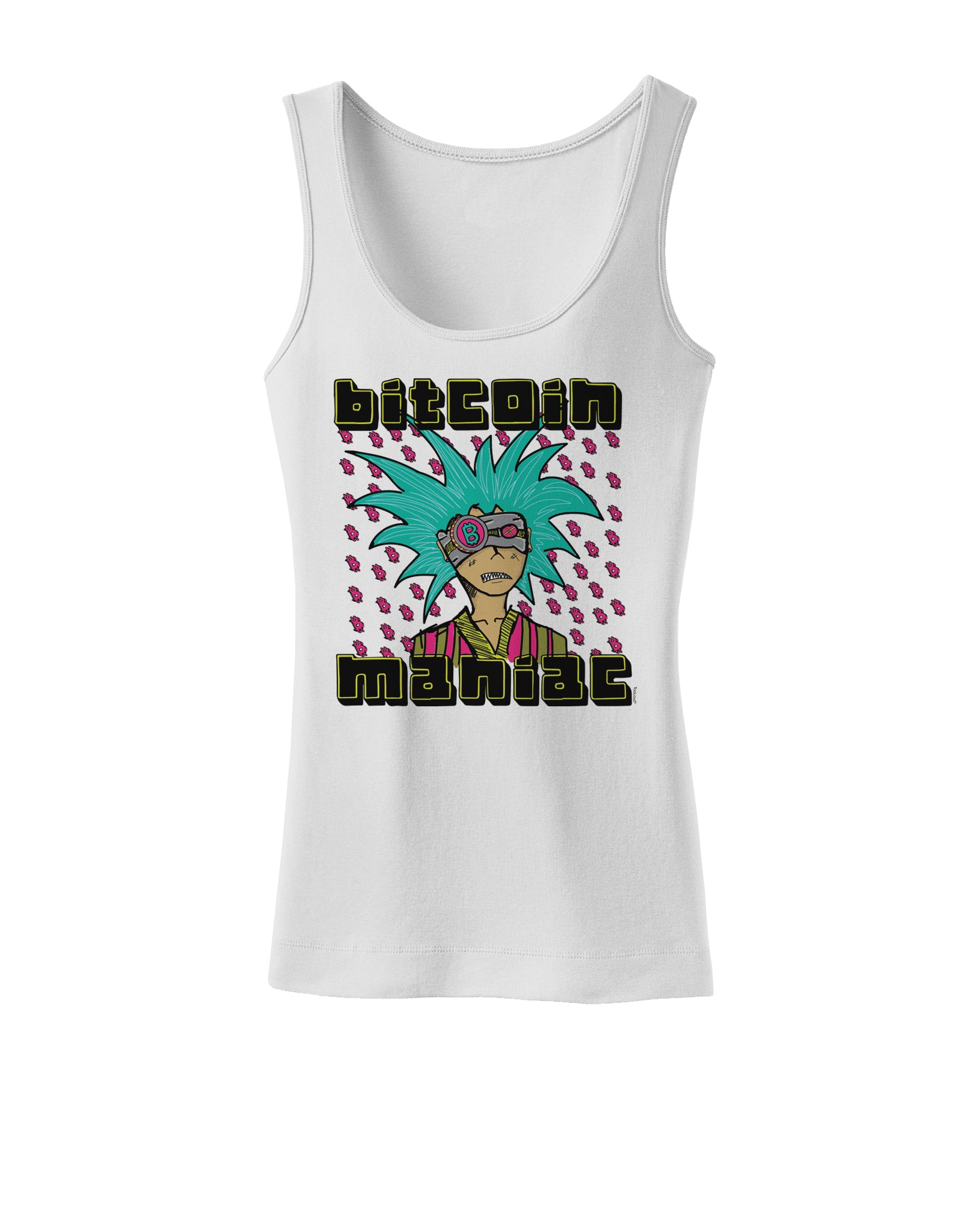 Bitcoin Maniac Crypto Womens Petite Tank Top-Womens Tank Tops-TooLoud-White-X-Small-Davson Sales