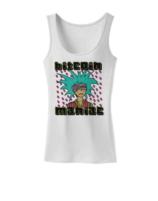 Bitcoin Maniac Crypto Womens Petite Tank Top-Womens Tank Tops-TooLoud-White-X-Small-Davson Sales