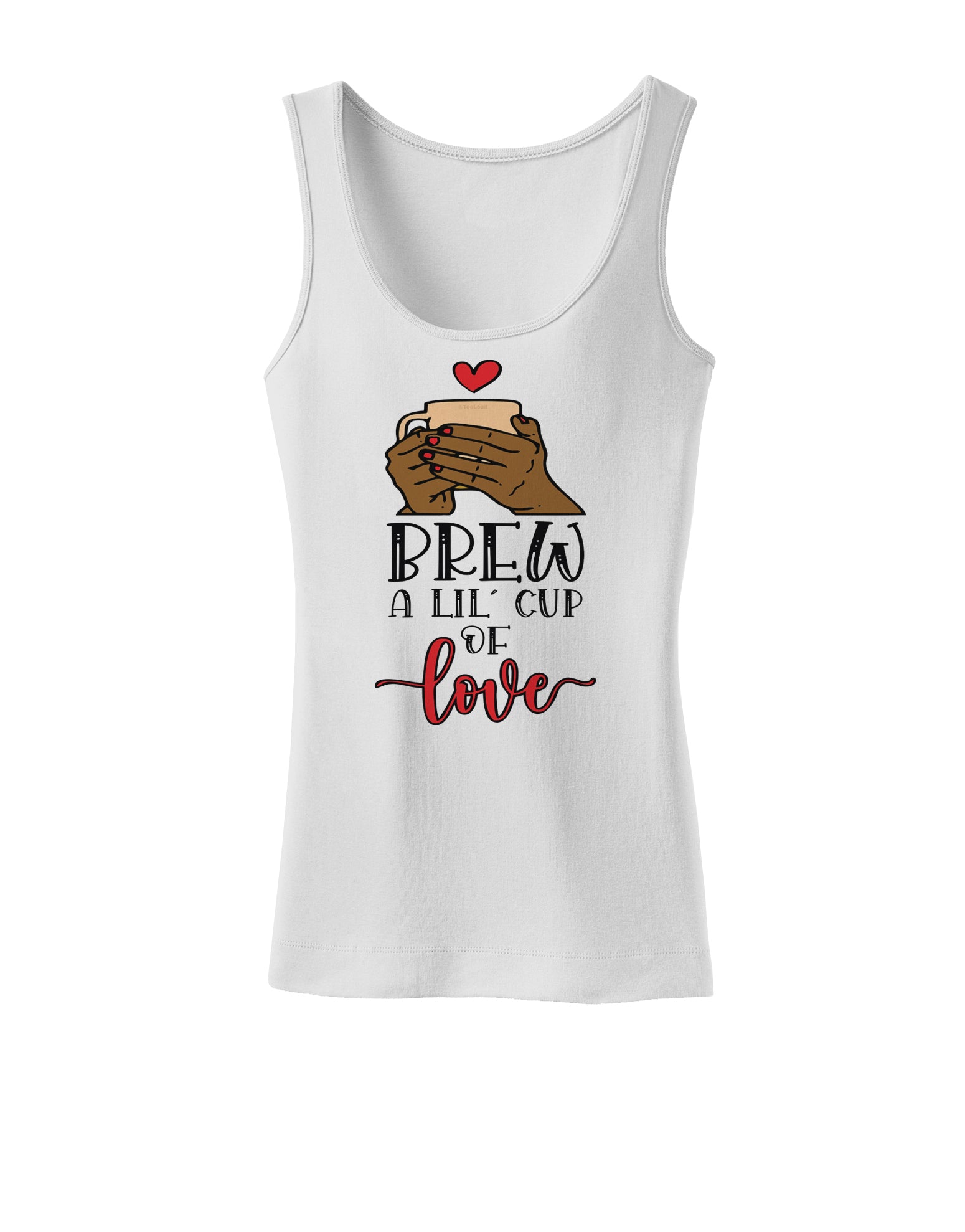 Brew a lil cup of love Womens Petite Tank Top-Womens Tank Tops-TooLoud-White-X-Small-Davson Sales