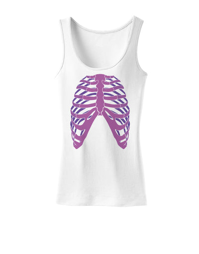 Human Purple Skeleton Bones Ribcage Womens Tank Top-Womens Tank Tops-TooLoud-White-X-Small-Davson Sales