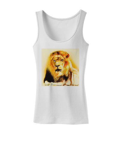 Lion Watercolor 4 Womens Tank Top-Womens Tank Tops-TooLoud-White-X-Small-Davson Sales