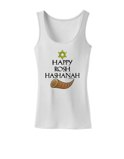 Happy Rosh Hashanah Womens Petite Tank Top-TooLoud-White-X-Small-Davson Sales