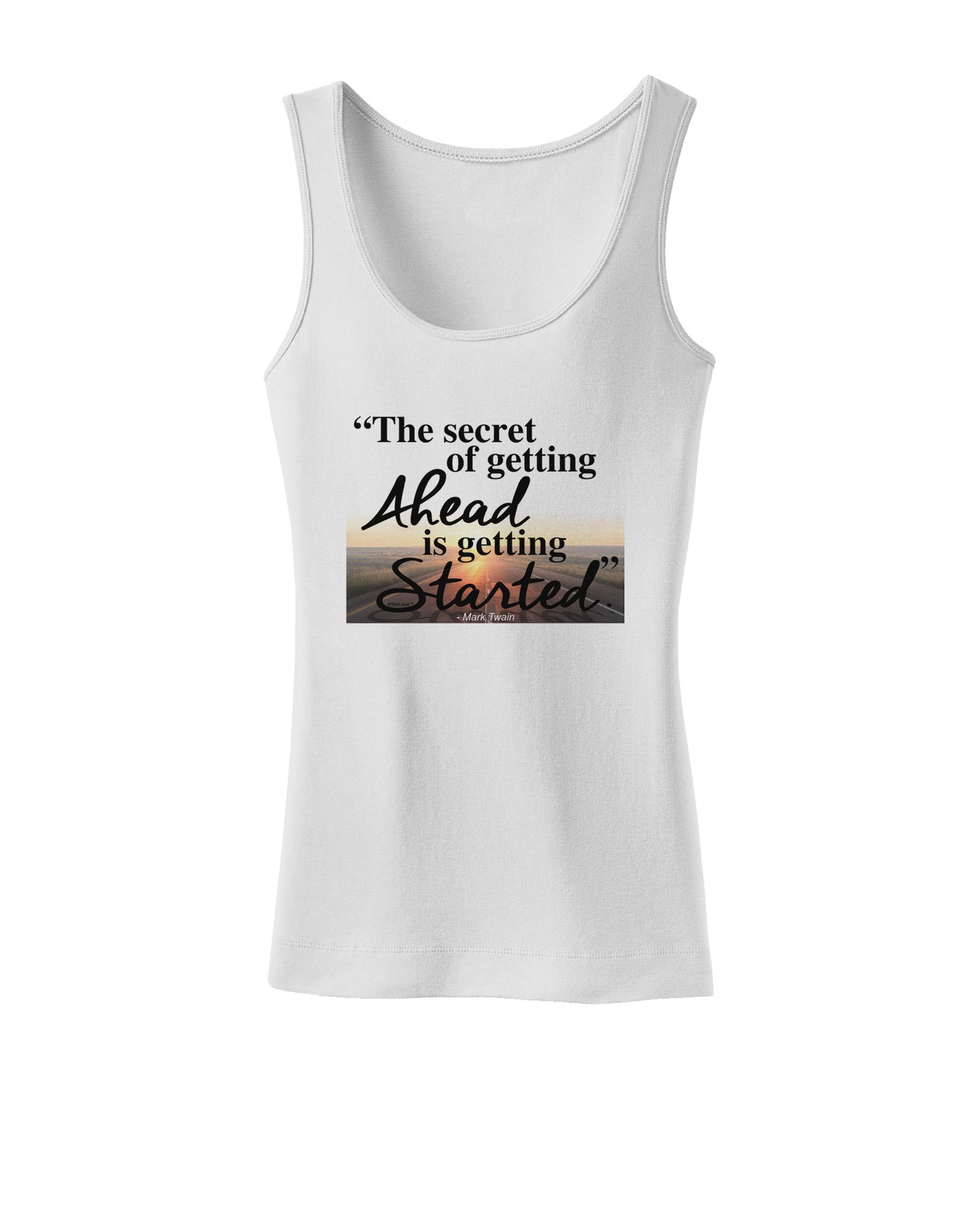 Getting Ahead Mark Twain Womens Petite Tank Top-TooLoud-White-X-Small-Davson Sales