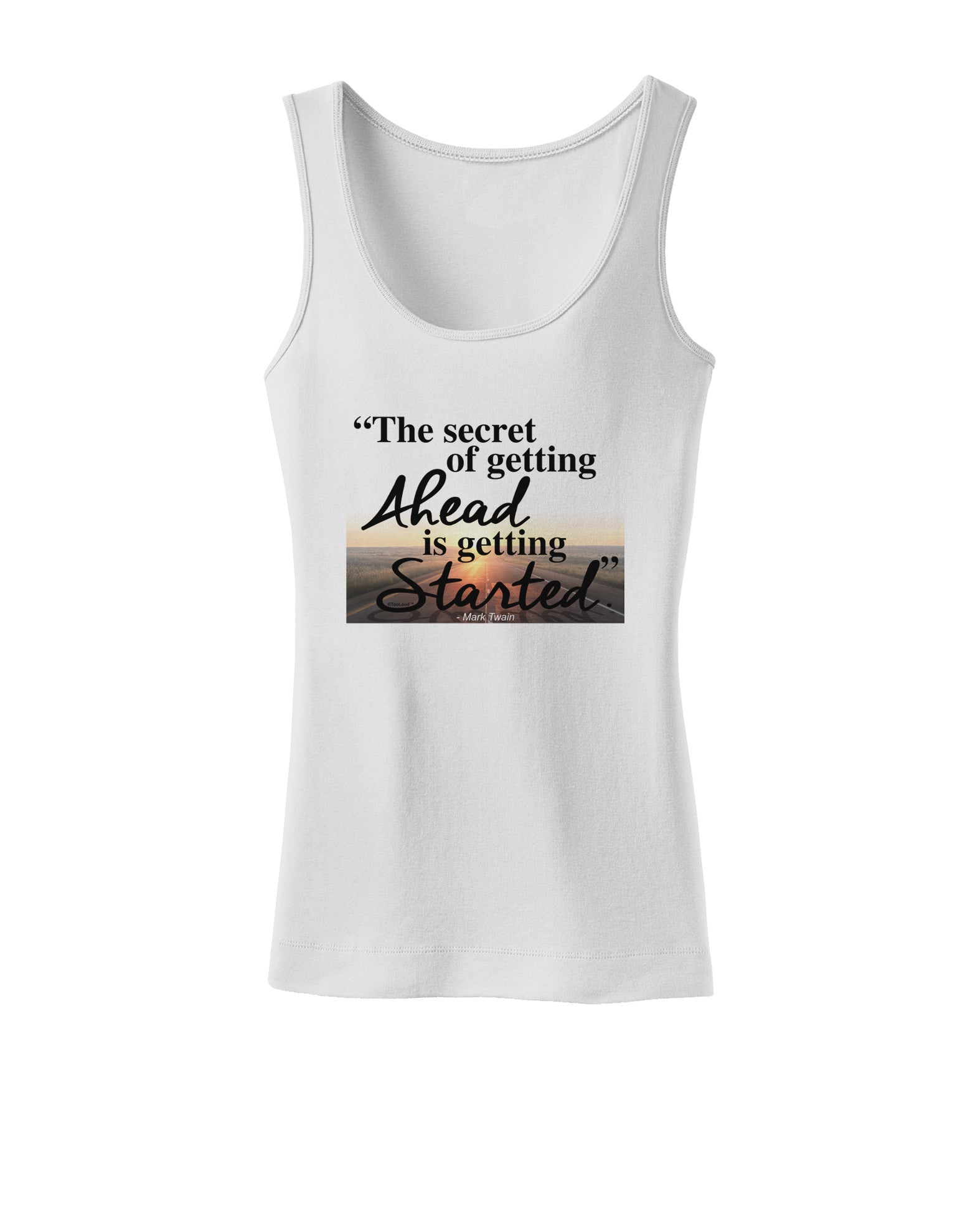 Getting Ahead Mark Twain Womens Petite Tank Top-TooLoud-White-X-Small-Davson Sales