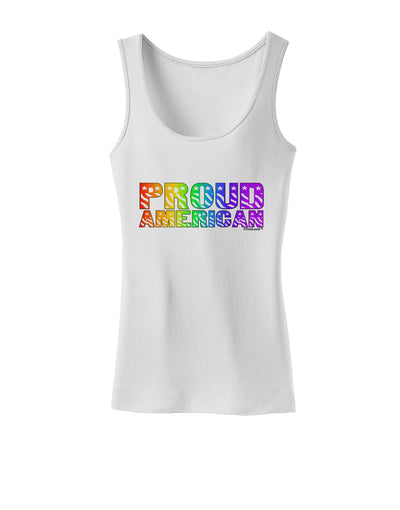 Proud American Rainbow Text Womens Tank Top by TooLoud-Womens Tank Tops-TooLoud-White-X-Small-Davson Sales