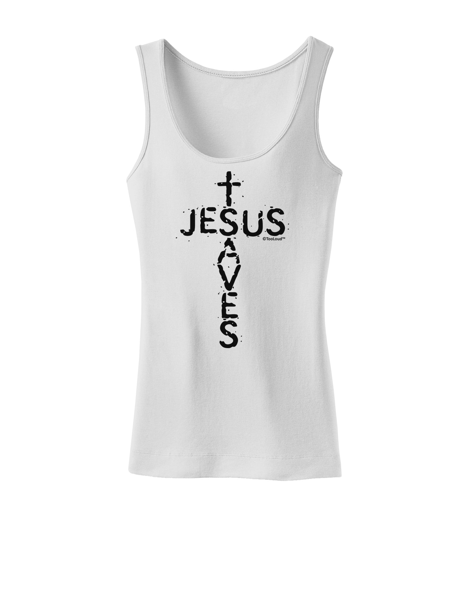 Jesus Saves - Cross Shape Design Womens Tank Top by TooLoud-Womens Tank Tops-TooLoud-White-X-Small-Davson Sales