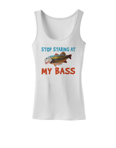 Stop Staring At My Bass Womens Tank Top-Womens Tank Tops-TooLoud-White-X-Small-Davson Sales