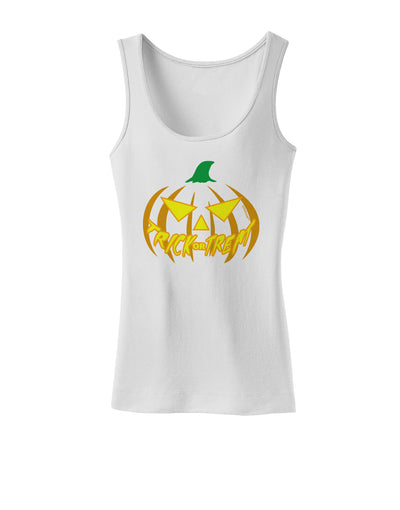 Trick or Treat Jack Yellow Womens Tank Top-Womens Tank Tops-TooLoud-White-X-Small-Davson Sales