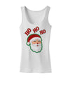 Ho Ho Ho Santa Claus Face Faux Applique Womens Tank Top-Womens Tank Tops-TooLoud-White-X-Small-Davson Sales