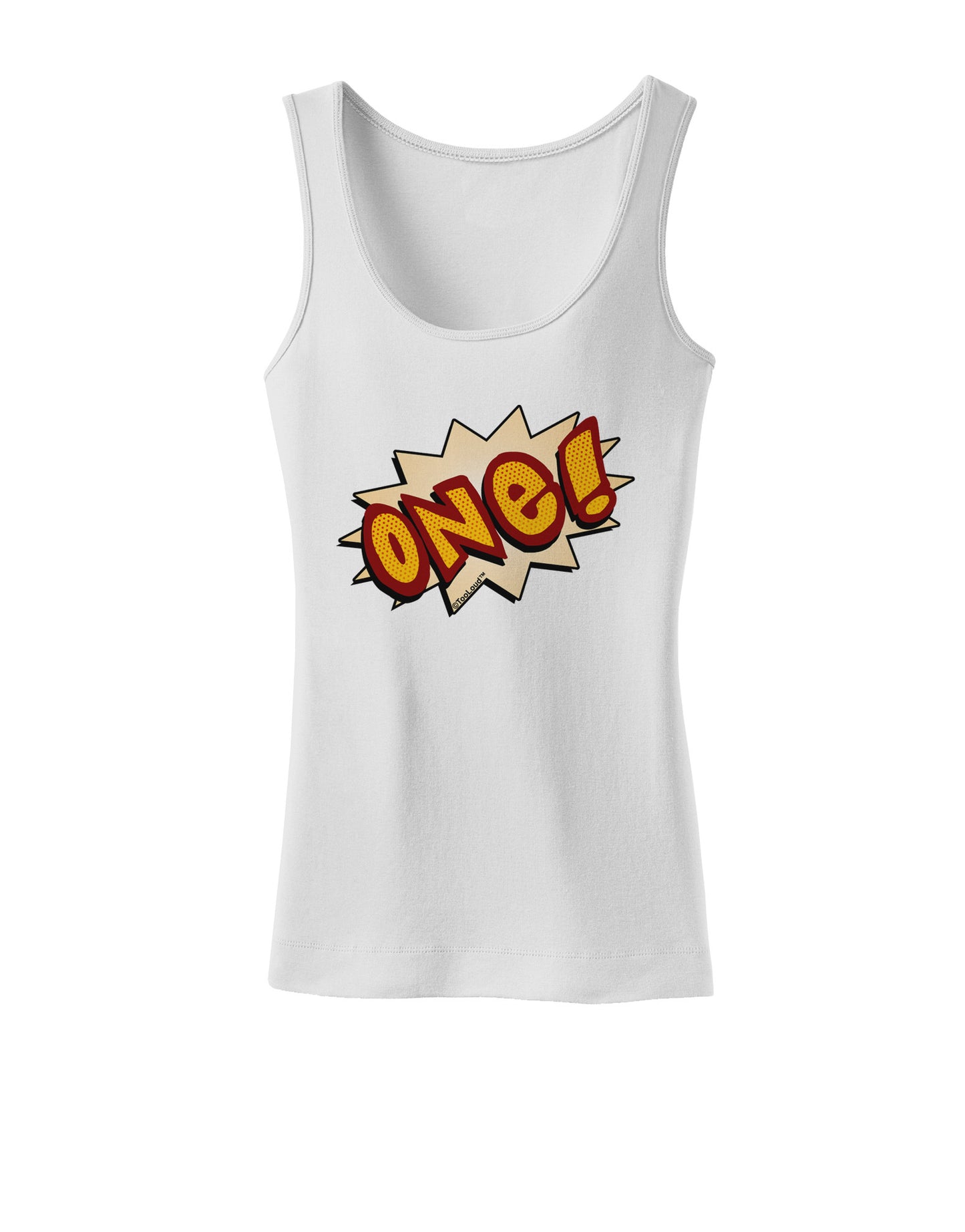 Onomatopoeia One Birthday Womens Petite Tank Top-TooLoud-White-X-Small-Davson Sales