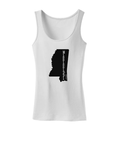 Mississippi - United States Shape Womens Tank Top-Womens Tank Tops-TooLoud-White-X-Small-Davson Sales