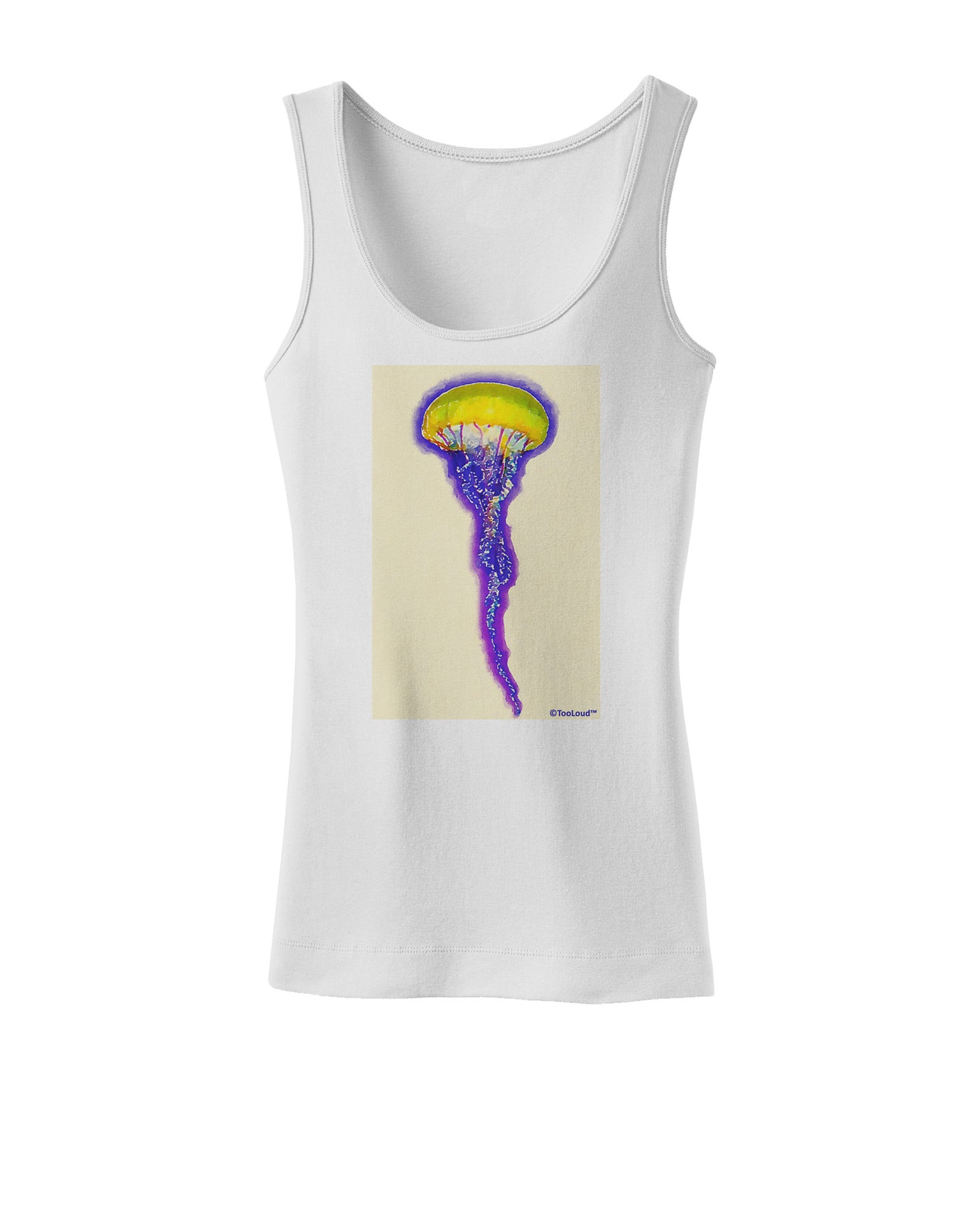 Jellyfish Outlined in Purple Watercolor Womens Tank Top-Womens Tank Tops-TooLoud-White-X-Small-Davson Sales
