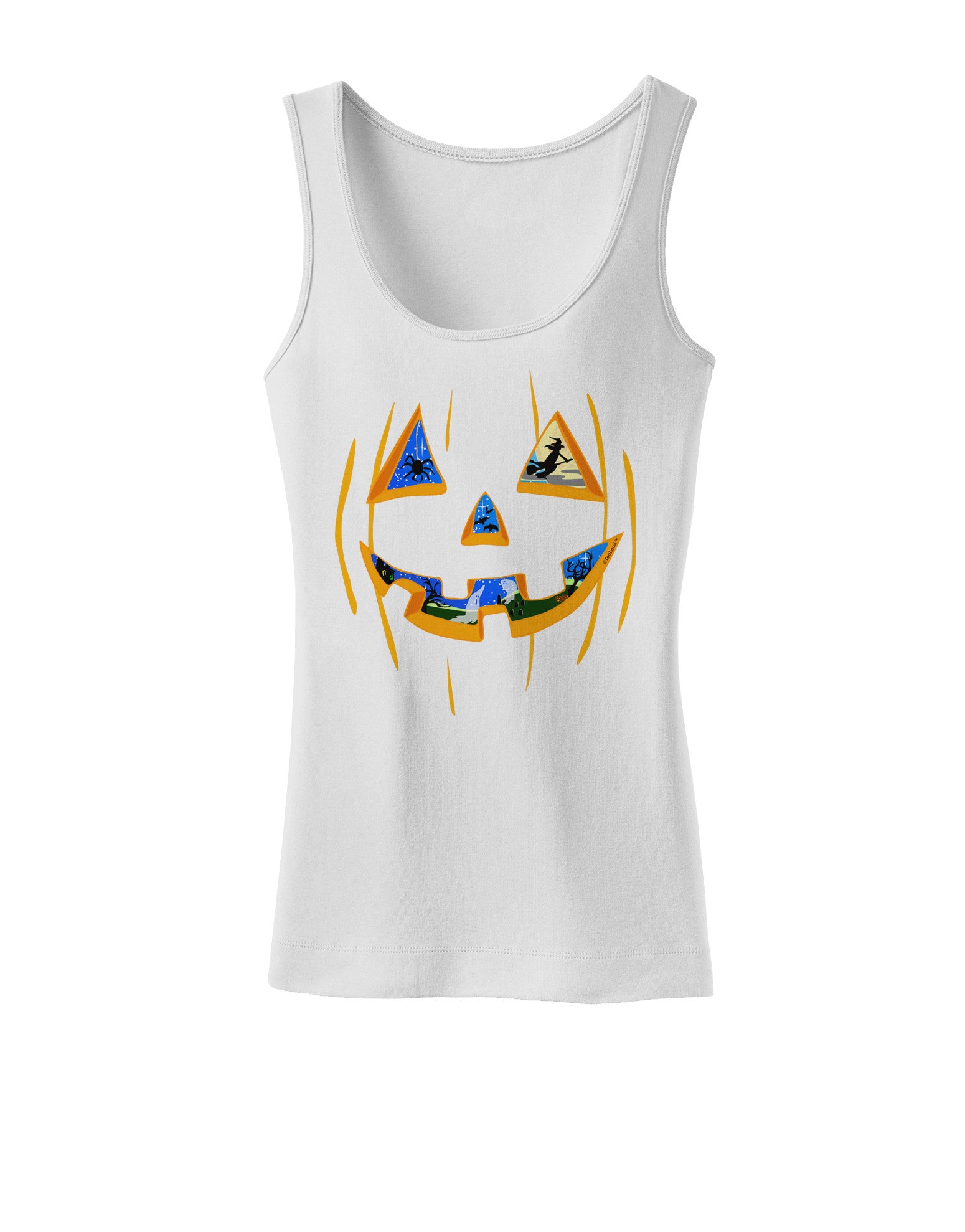 Jack O Lanterns Point of View Pumpkin Womens Tank Top-Womens Tank Tops-TooLoud-White-X-Small-Davson Sales