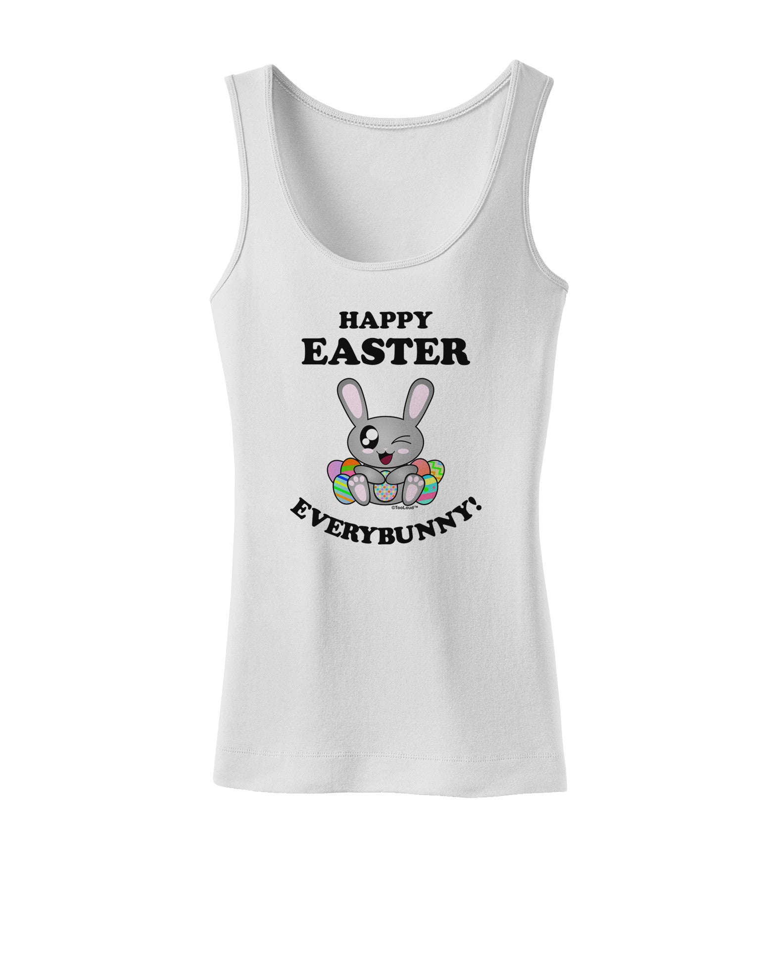 Happy Easter Everybunny Womens Petite Tank Top-TooLoud-White-X-Small-Davson Sales