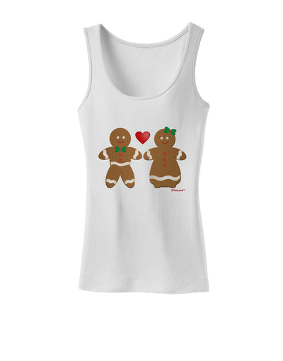 Gingerbread Man and Gingerbread Woman Couple Womens Tank Top by TooLoud-Womens Tank Tops-TooLoud-White-X-Small-Davson Sales