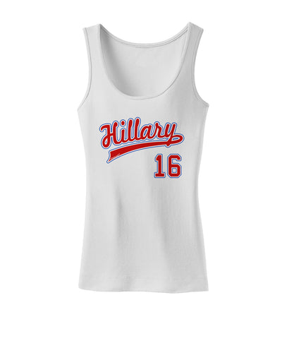 Hillary Jersey 16 Womens Petite Tank Top-TooLoud-White-X-Small-Davson Sales