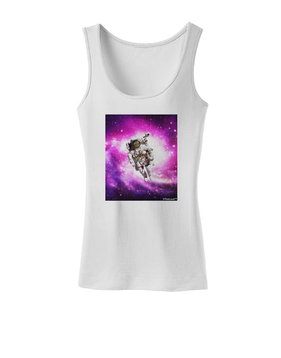 Astronaut Cat Womens Petite Tank Top-TooLoud-White-X-Small-Davson Sales