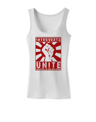 Introverts Unite Funny Womens Petite Tank Top by TooLoud-TooLoud-White-X-Small-Davson Sales