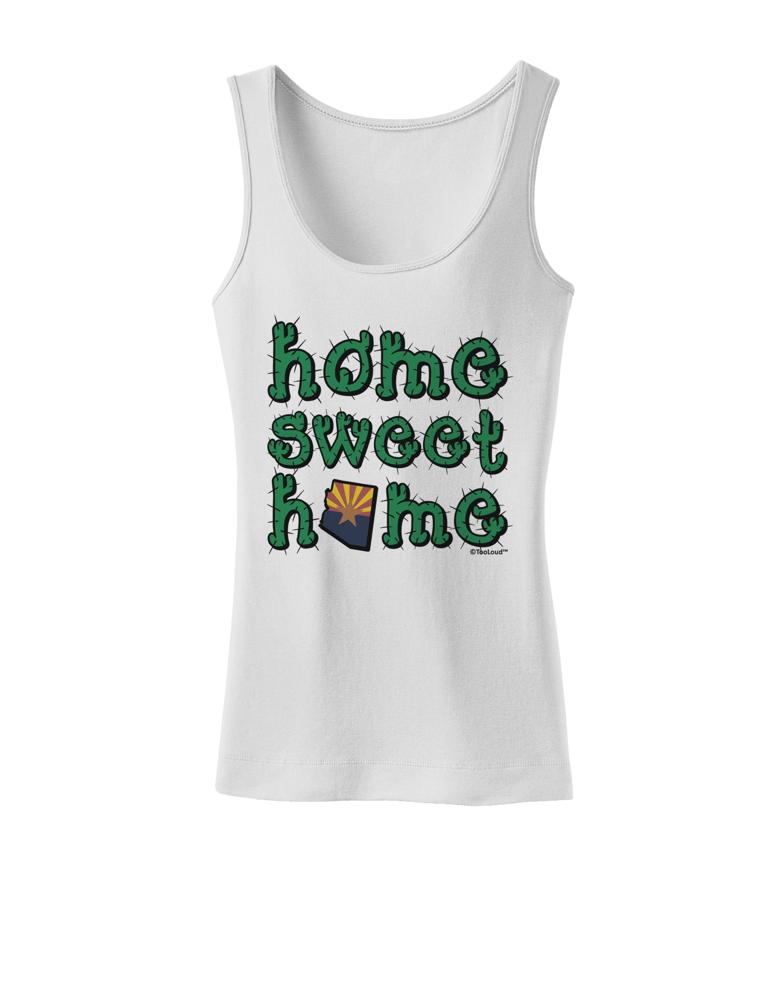 Home Sweet Home - Arizona - Cactus and State Flag Womens Tank Top by TooLoud-Womens Tank Tops-TooLoud-White-X-Small-Davson Sales